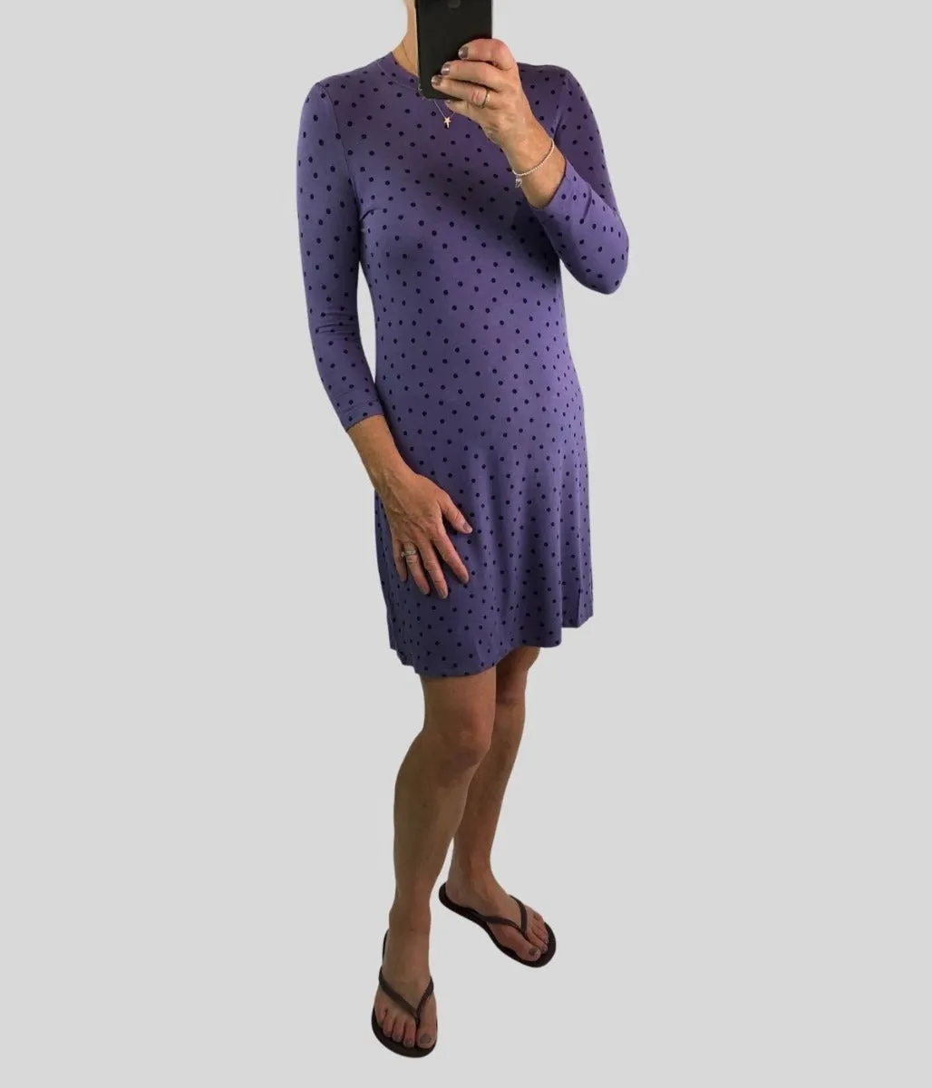 Purple Spot Jersey Dress 6