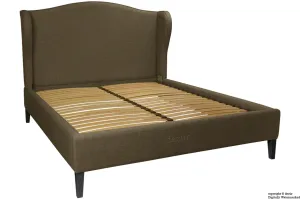Regency Linen Winged Bed - Nutmeg