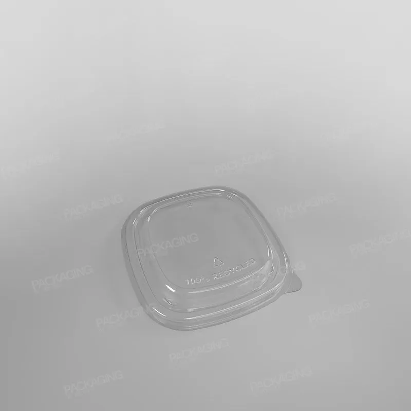 rPET Lid For Sabert Premium Square Food Bowl - Kraft