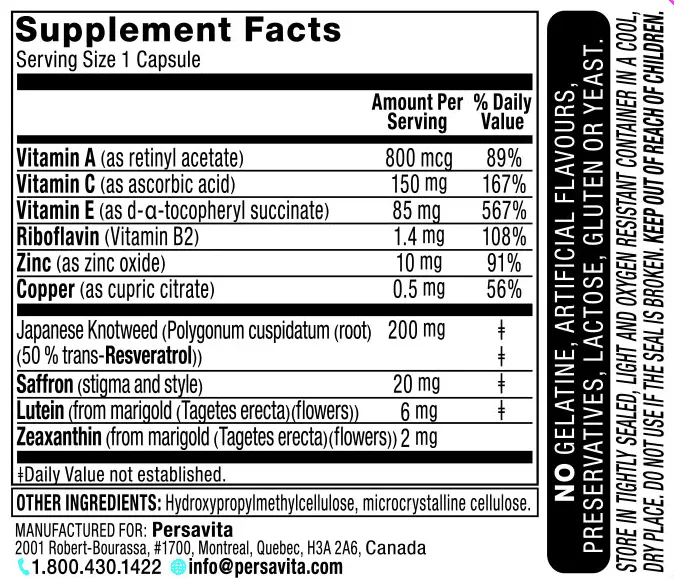 Saffron 2020 Eye Supplement