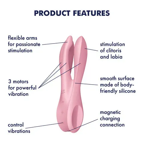 Satisfyer Threesome 1 Rechargeable Vibrator - Pink