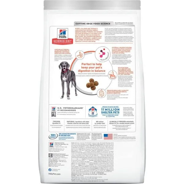 Science Diet Adult Large Breed Perfect Digestion Chicken Recipe Dry Dog Food, 22lb