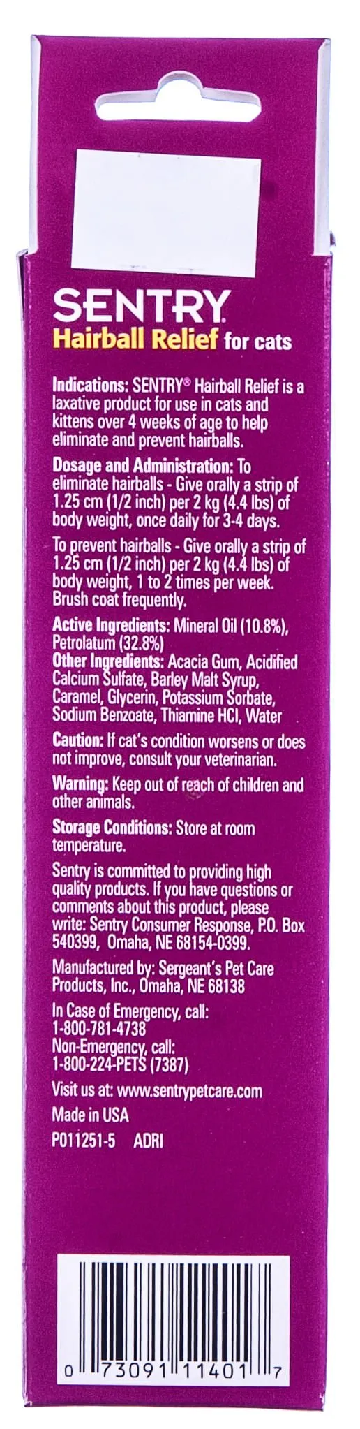 Sentry Petromalt Hairball Relief, 2 oz