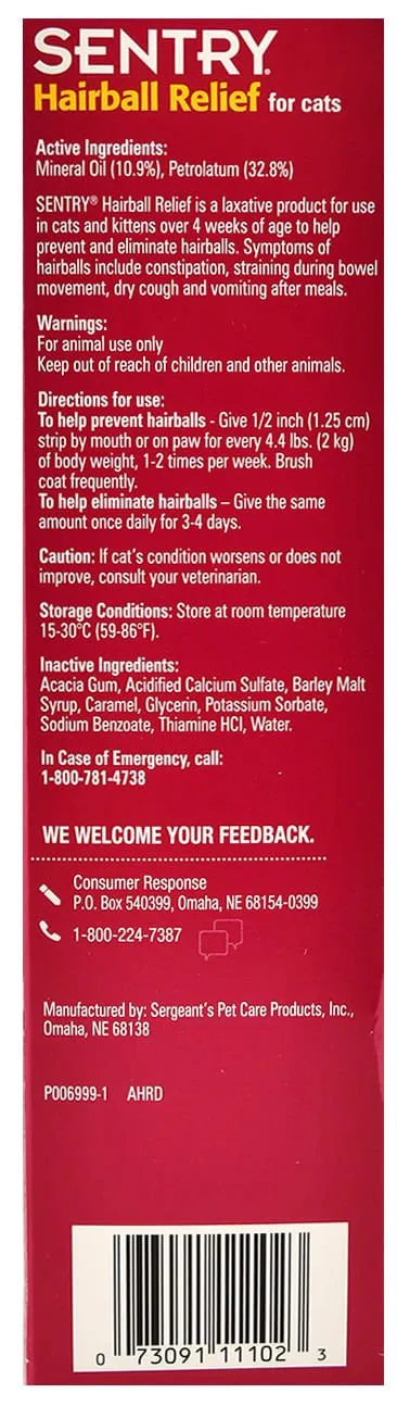 Sentry Petromalt Hairball Relief for Cats