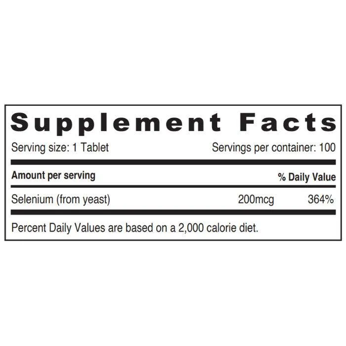 Sunshine Nutrition Selenium 200 Mcg Tabs 100's