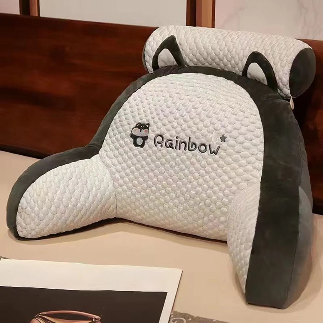 Triangular Solid Color Lumbar Support Pillow for Bedside