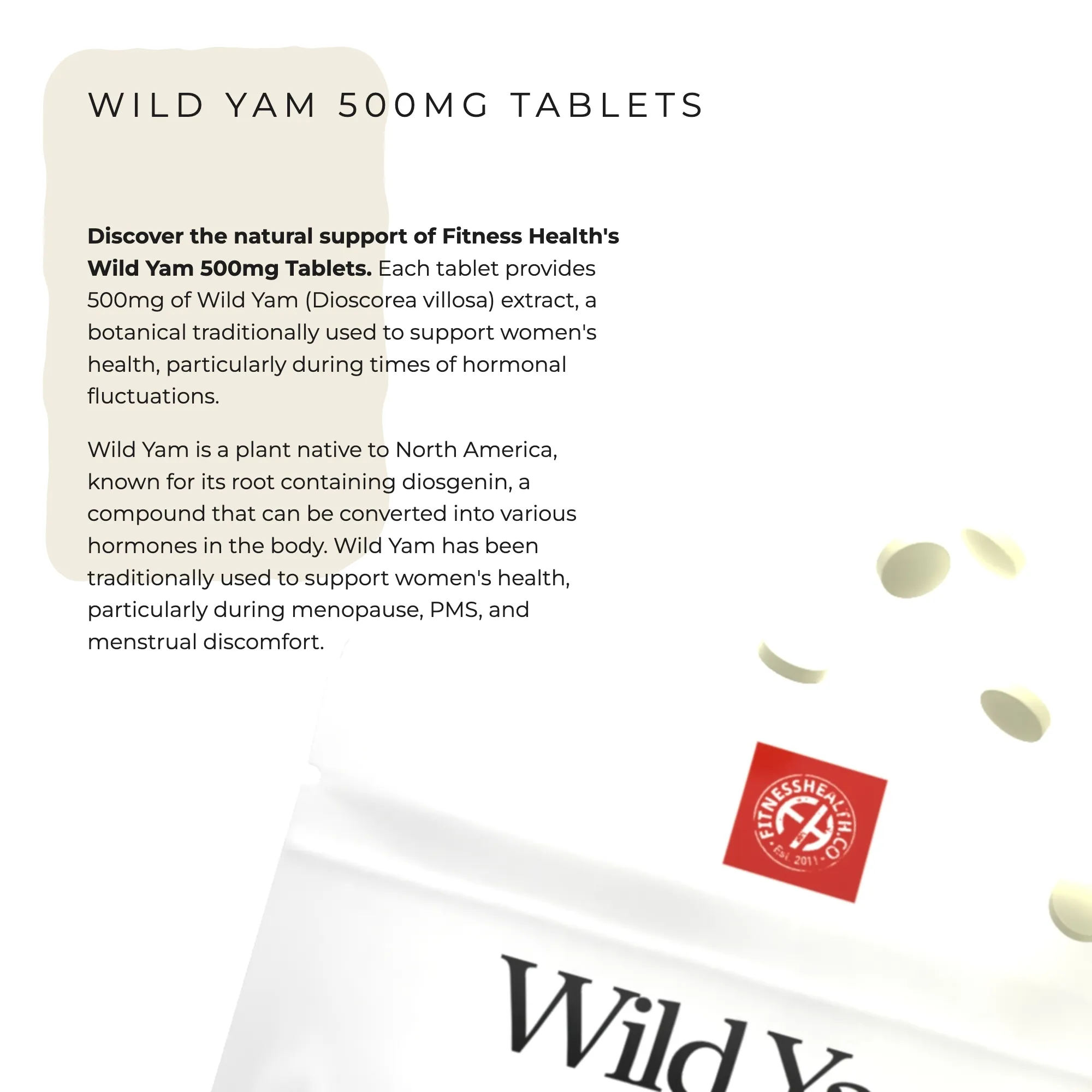 Wild Yam 500mg tablets