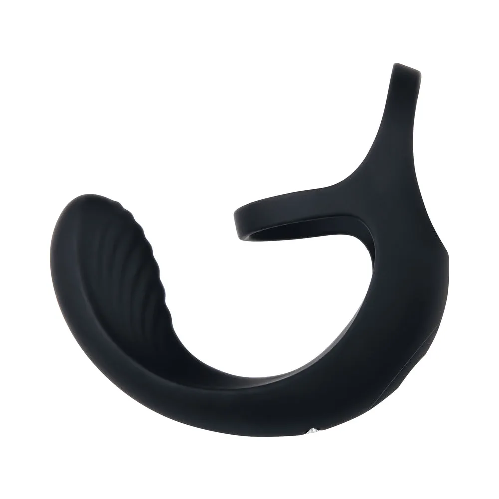 Zero Tolerance Vibrating Ball Cradle Rechargeable Remote-Controlled Silicone Cockring Black