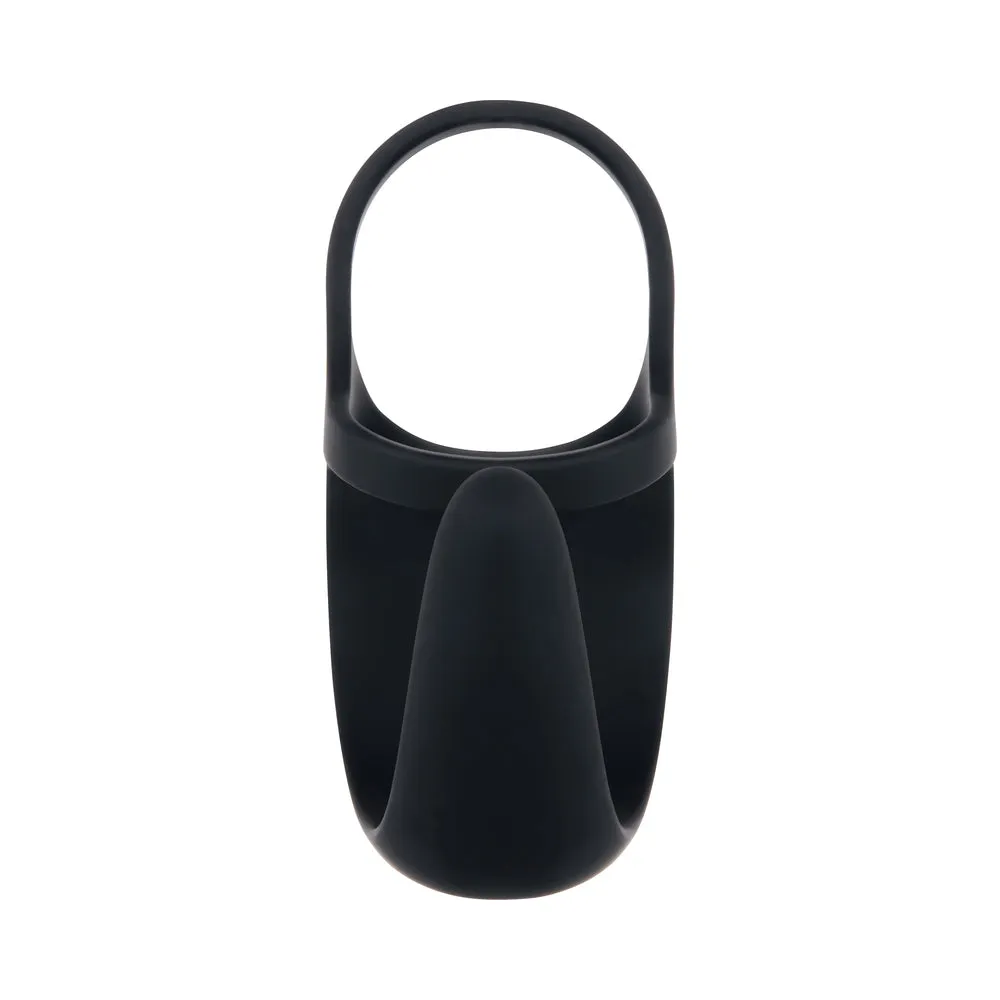 Zero Tolerance Vibrating Ball Cradle Rechargeable Remote-Controlled Silicone Cockring Black